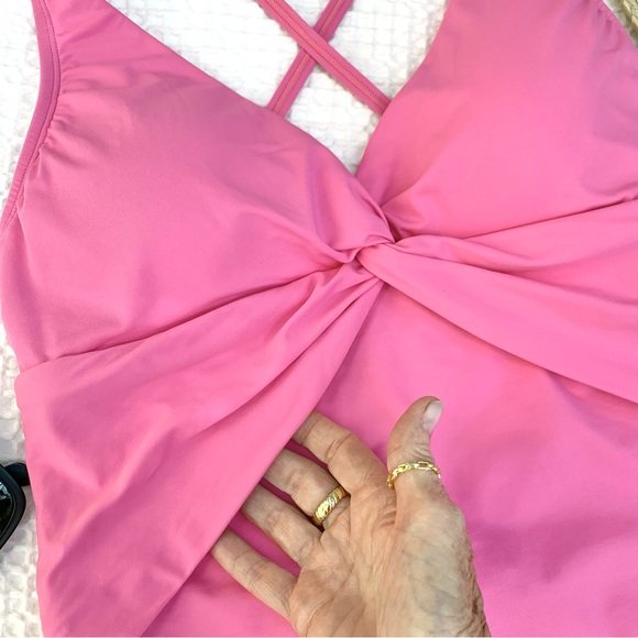 BLEU Rod Beattie Twist & Shout Pink 1-PC Swimsuit Sz 12 - Picture 3 of 13